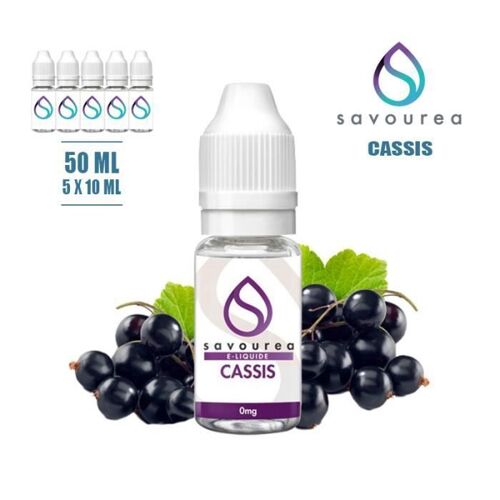 E-liquide SAVOUREA 50ML saveur CASSIS avec 12MG de nicotine (5x10ML) - (e-liquide id : PRD799)