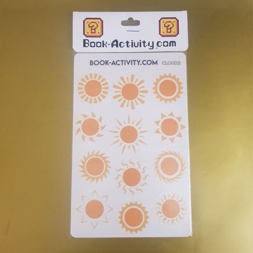 1 planche de stickers de soleil brillant