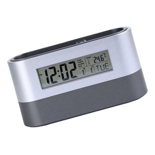 Réveil silencieux, horloge de table, porte-stylo numérique électronique, porte-carte de nom d'outils, minuterie d'affichage de la température du calendrier