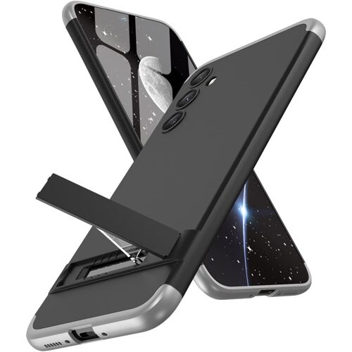 Coque Compatible Avec Samsung Galaxy A34 5g, 3 En 1 Dur Pc Premium Matte Mince Housse Stand Fonction 360¡Ã Protection Anti-Choc Slim Thin Etui Coque Pour Samsung A34 5g. 3 In 1 Silver Ar