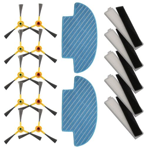 Brosse Lat¿¿rale + Filtre ?ponge Hepa + Chiffon De Vadrouille Pour Robot Ecovacs Deebot Slim2 Da60 D36A Slim2 Aspirateur 9109-May22618