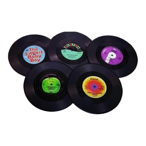 Boire Sous-Verres Lot De 6 Sous-Verres Cd Vintage Pour Les Mélomanes, Pendaison De Crémaillère Hôtesse Cadeaux Style 1