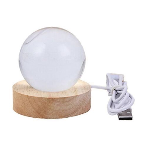 Veilleuse Boule De Cristal Avec Base Led Lampe De Table Éclairée Étoiles Galaxy Usb Power Warm Night Light N