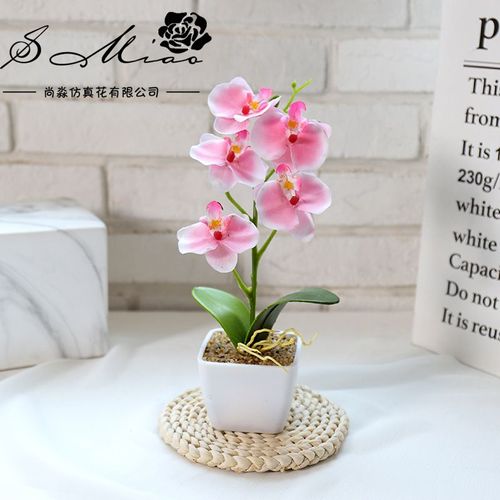 Fleurs artificielles orchidées papillon, 5 têtes, fausses fleurs en plastique, bonsaï, décoration de maison, de jardin, de chambre à coucher, de mariage, de fête d'anniversaire
