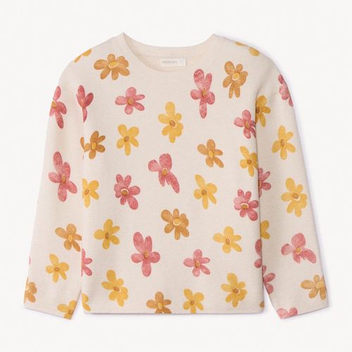 Sweat Oversize En Milano Imprimé Fantaisie Pour Fille - Ecru