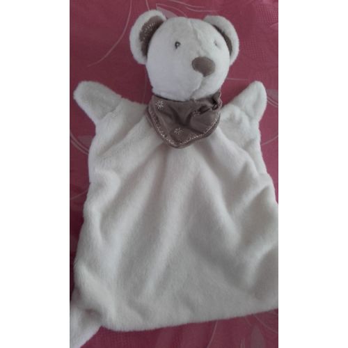 Doudou Plat Ours Blanc Avec Bandana Nicotoy Simba Dickie