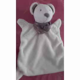 Doudou Plat Ours Blanc Avec Bandana Nicotoy Simba Dickie