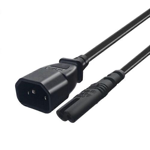 Câble adaptateur convertisseur IEC 3 broches C14 mâle vers C7 femelle pour bouilloire UPS PDU (1,0 m)