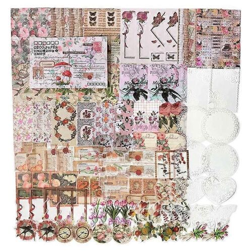 100 Pcs Vintage Scrapbooking Autocollant Pour Junk Journal Art Esthétique Embellissement Diy Collage Album