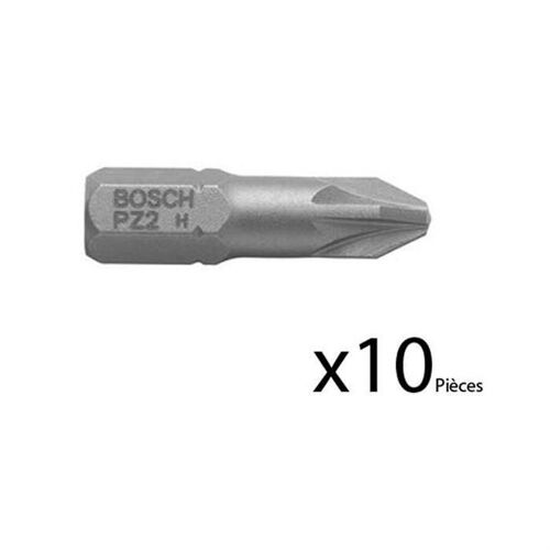 BOSCH 10 Embouts cruciforme PZ 2 - Forme C 6.3
