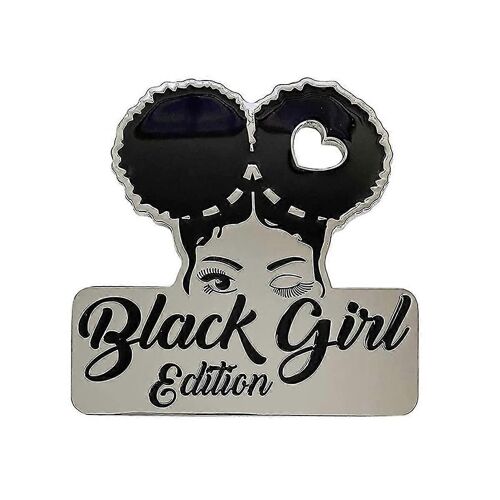 Badge des filles noires - artisanat décoratif en métal pour réfrigérateur, voiture, mur, bibliothèque, porte