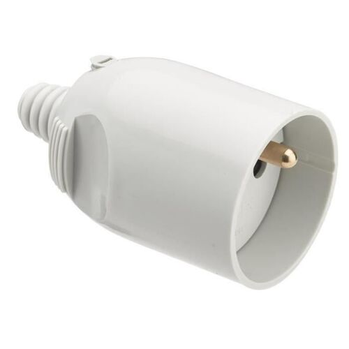 DEBFLEX Fiche femelle 2P+T 16 A sortie droite a coiffe gris