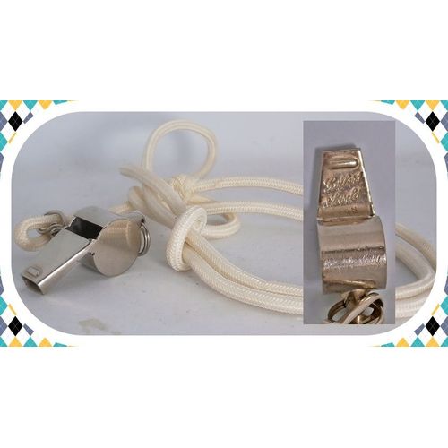 Sifflet Métal Gendarmerie Avec Cordelette Blanche NUd Coulissant - Gaillard & Loiselet Lyon