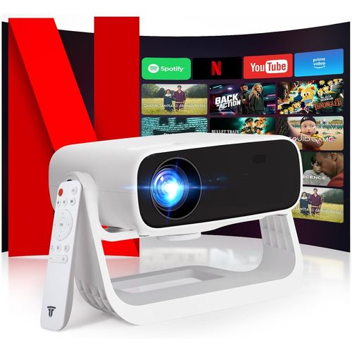 Videoprojecteur 2025 Avec App Intégrée-Projecteur Portable Full Hd 1080P 350Ansi,Retroprojecteur Supporté 4K Wifi Bluetooth,Correction Trapézoïdale Auto&4P,Compatible Avec Ios Android Hdmi