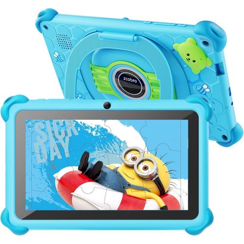 Tablette Enfants 7 Pouces Andriod Tablette Pour Enfants Avec Wifi Ips Display 2 Go Ram 32 Go Rom Bebe Tablette Contrôle Parental Tablette Avec Étui Antichoc Double Caméra Tablette Éducatif