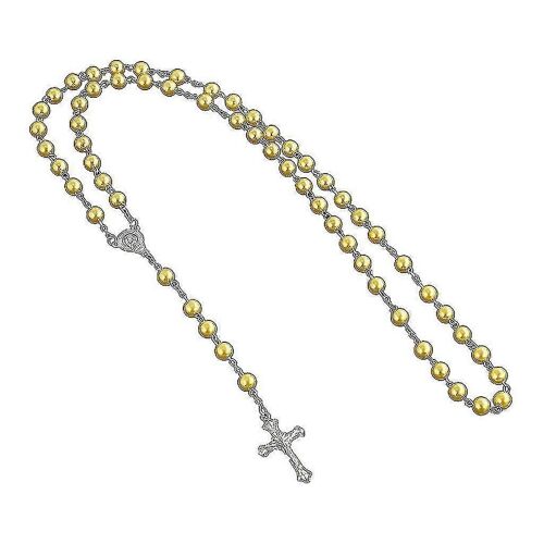 Catholique imitation perle perles chapelet collier médaille croix pendentif religieux/yy