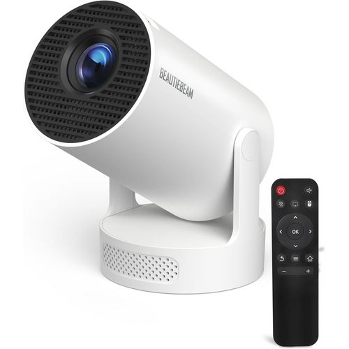 Mini Vidéoprojecteur Full Hd 1080P 4K,Correction Trapézoïdale Automatique,Mini Projecteur Rotatif À 180°,Compatible Avec Double Wifi6,Bluetooth 5.0 Avec Android11/Os11,Home Cinéma