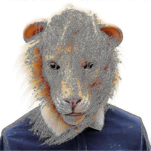 1pc Lion Latex Head Mask Mignon Drôle Overhead Adulte Latex Masque Complet Masque De Tête Lion Masque
