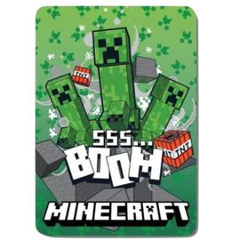 Plaid Minecraft Enfant – Couverture Polaire Douce 100x140 Cm (Taille Taille Unique,Couleur Vert)