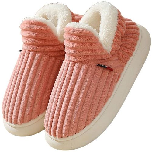 Chaussons Femme Pantoufles Chaud Confortable Mousses À Mémoire Mules Automne Hiver Antidérapantes Légères Et Respirantes L'intérieur Et L'extérieur (Rose Eu38-39)