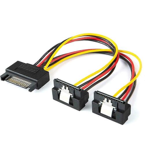 Lot de 5 câbles répartiteurs d'alimentation SATA 8 pouces/20 cm SATA 15 broches mâles vers 2 x SATA 15 broches femelles à angle descendant
