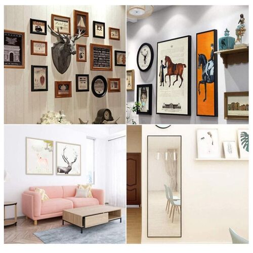 Kit de crochets pour tableaux 160 pièces, accrochage d'images robustes, cintres de cadre photo avec clous pour mur dur