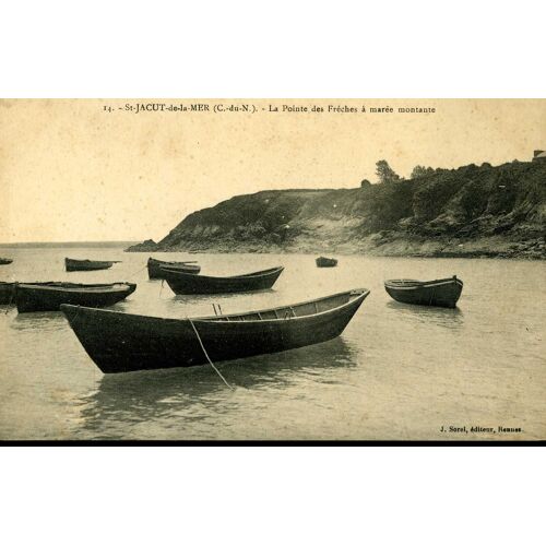 Carte Postale De Saint-Jacut De La Mer  (Côtes D'armor)  La Pointe Des Fréches À Marée Montante