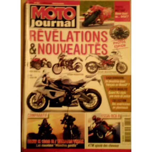 Moto Journal 1844 De 2009 Ktm 1190 Rc8r,Bmw K1300r,Yamaha 1700 Vmax,