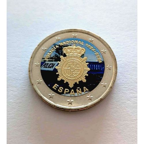 Espagne 2024 - Police Nationale - 2 Euros Commemorative Couleur - In Farbe - Colored - Colorati - Color