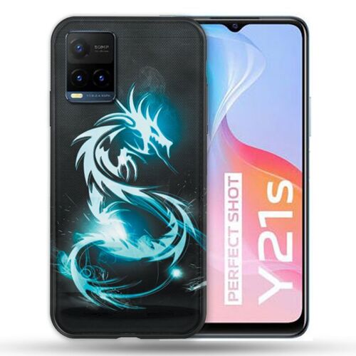 Coque Pour Vivo Y21 / Y21S / Y33S Fantastique Dragon Bleu