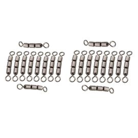 Lot De 20 Émerillons De Pêche Triples À Roulement Solide Pour Connecteur De Ligne À Hameçon