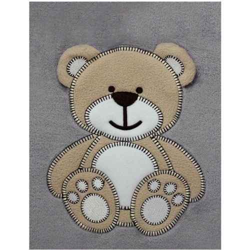 Tianyi-Couverture Pour Bébé | Couverture Douillette Pour Bébé Garçon Et Fille I Cadeau De Baptême, De Naissance Ou Comme Premier Équipement I Couverture Grise Avec Ours