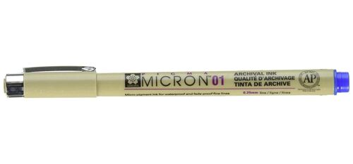 Sakura Feutre Fineliner Pigma Micron 01 Tracé 0,25 Mm Bleu