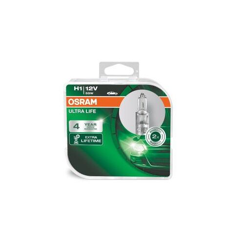 Osram Ultra Life H1, Lampe De Phare Halogène, 64150ult-Hcb, 12v Véhicule De Tourisme, Boîte Duo (2 Pièces)