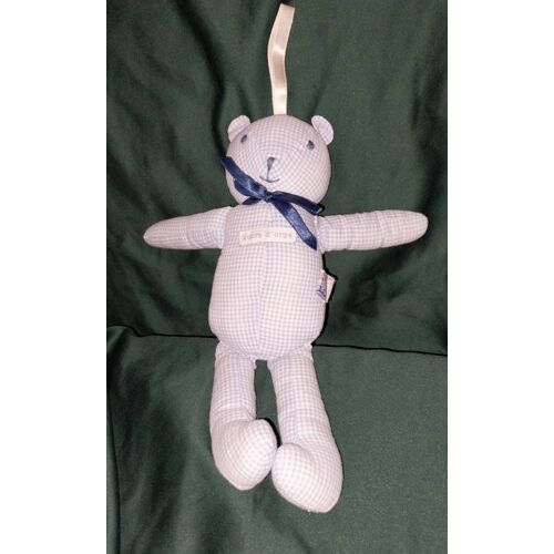 Doudou Ours Vichy Bleu
