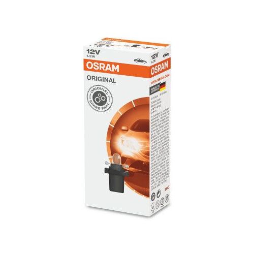 Osram Original 12v 1,2w Lampe Halogène Avec Socle En Plastique, B8.5d, Utilisation En Tant Qu¿Éclairage De Tableau De Bord Et D'instruments, 2721mf, Boîte Pliante (10 Pièces)