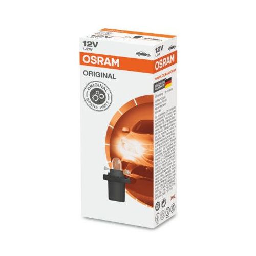 Osram Original 12v 1,2w Lampe Halogène Avec Socle En Plastique, B8.5d, Utilisation En Tant Qu¿Éclairage De Tableau De Bord Et D¿Instruments, 2721mf, Boîte Pliante (10 Pièces)