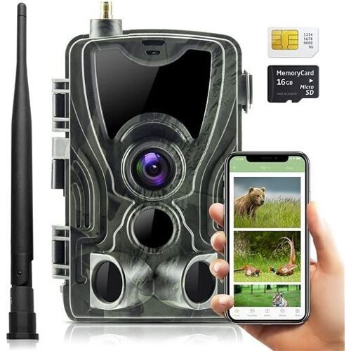 Caméra de Chasse 4G et 4K Compatible Android IOS Infrarouge Waterproof 30 MP + SD 32Go YONIS