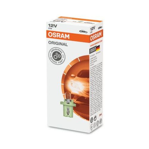 Osram Original 12v 2w Lampe Halogène Avec Socle En Plastique, Bx8.5d, Utilisation En Tant Qu¿Éclairage De Tableau De Bord Et D¿Instruments, 2722mfx, Boîte Pliante (10 Pièces)