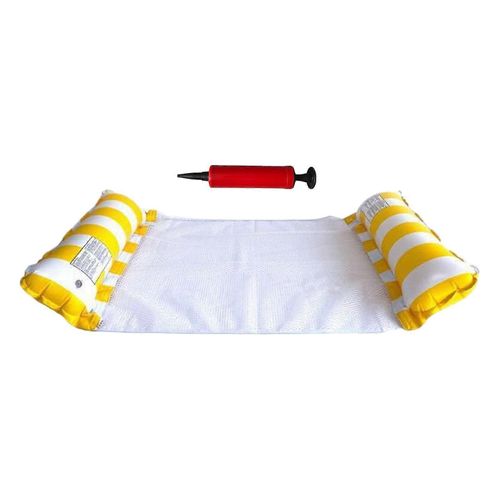 Chaise Longue De Piscine De Hamac D'eau Gonflable Pour Les Vacances De Voyage Piscine Jaune-Jaune-130cmx70cm