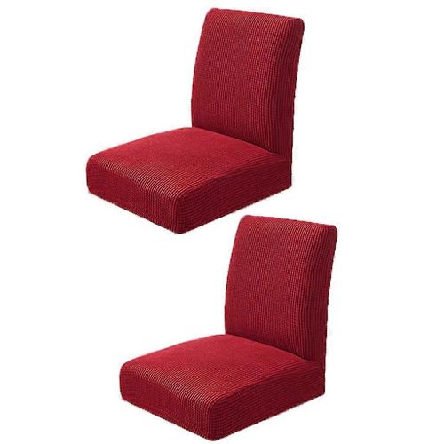 Housse De Chaise Extensible À Dossier Bas Et Court, 2 Pièces, En Élasthanne, Pour Tabouret De Bar, Bourgogne