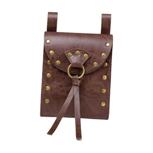 Sac De Taille Steampunk Ceinture Pochette Fanny Pack Pour Cosplay Chevalier Costume En Plein Air Noir-Café-13,5 Cm X 6 Cm X 21 Cm
