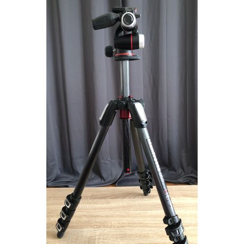 MANFROTTO TREPIED EN CARBONE 4 SECTIONS + ROTULE 3 DIMENSIONS + SAC DE TRANSPORT