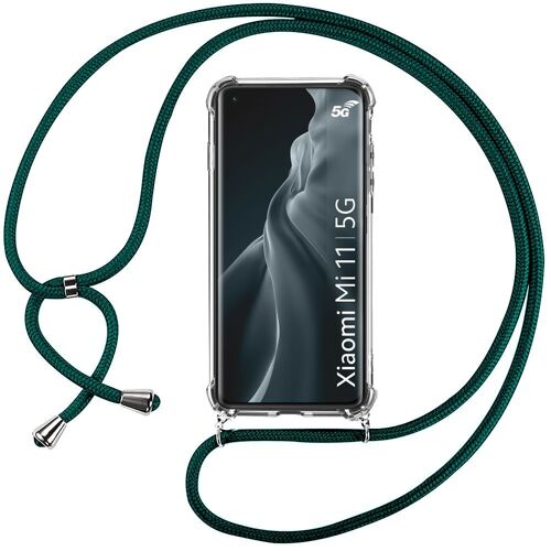 Coque Pour Xiaomi Mi 11 (6.81'') Coin Renforcé Anti-Rayure Transparente Fine Protection Inclu Cordon Vert Nuit