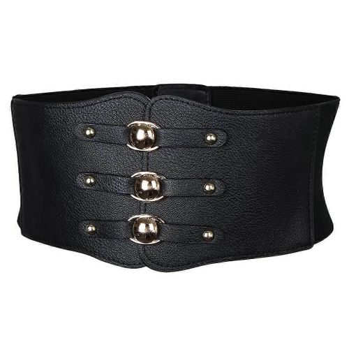 Femme Rétro Steampunk Cuir Ceinture Ceinture Cincher Waspie Élastique Corset Band