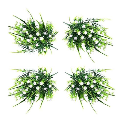 4 pièces Fleurs Artificielles Gypsophile Bébé Souffle Fausse Fleur Simulation Vrai Toucher Bouquets pour Centres de Table De Fête De Mariage