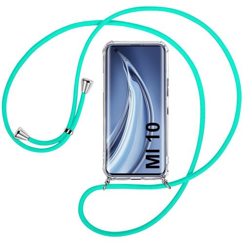 Coque Pour Xiaomi Mi 10 (6.67'') Anti-Rayure Coin Renforcé AntiChoc Protection Renforcé Coins TPU + Bandoulère Réglable Vert