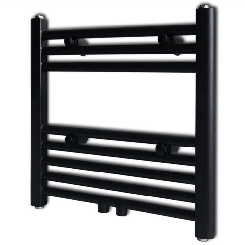 Sèche-serviettes eau chaude à rails droits Noirs de 480 x 480 mm