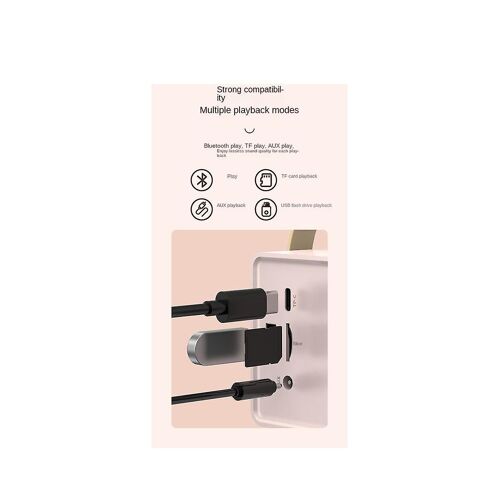 Haut-parleur Bluetooth Classique Retro Music Player Son Stéréo Portable Mini Voyage Lecteur de musique Blanc