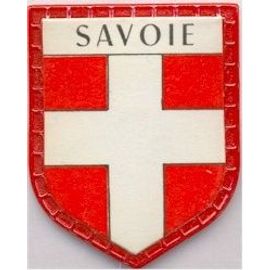 1 GRAND ECUSSON SAVOIE Autocollants 9x8 Cm - BLASON SAVOIE DEPARTEMENT 73 - STICKER SAVOIE
